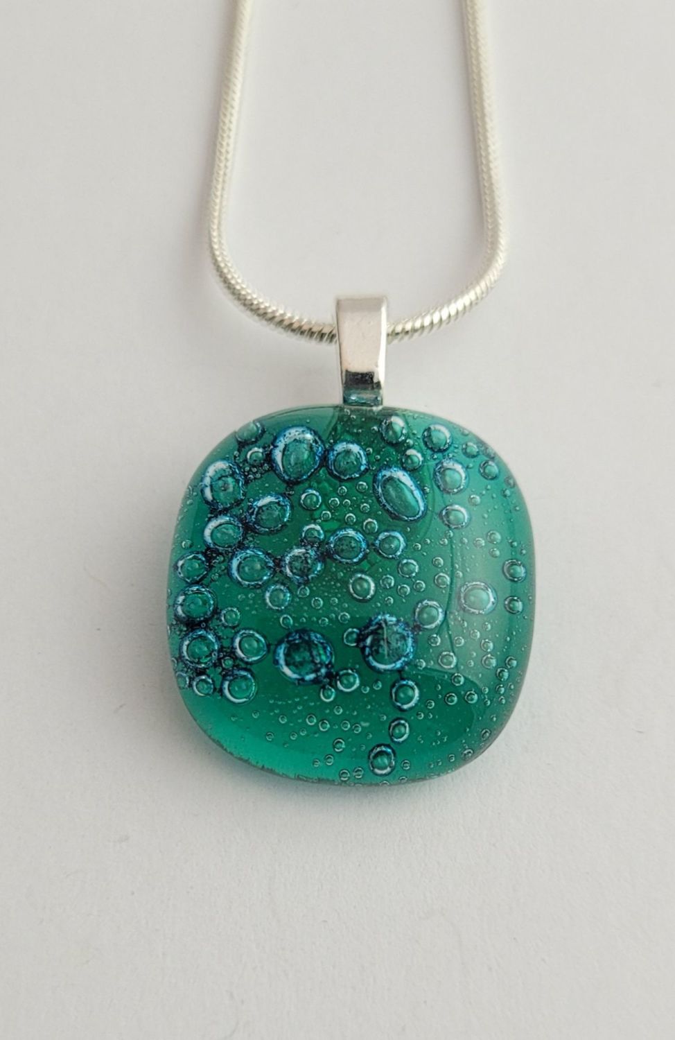 Bubbles - Emerald green bubbles small pendant