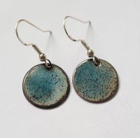Tiny speckled blue earrings