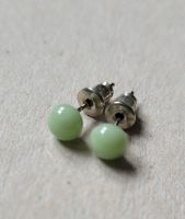 Tiny mint green glass stud earrings