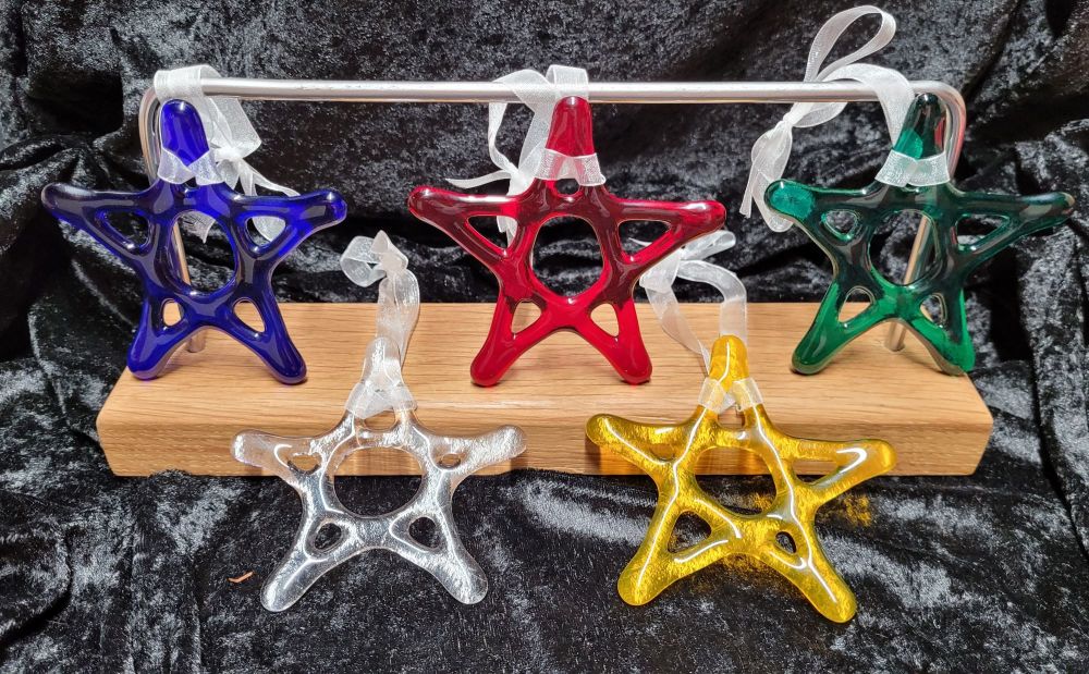 Christmas glass stars (many colours available)
