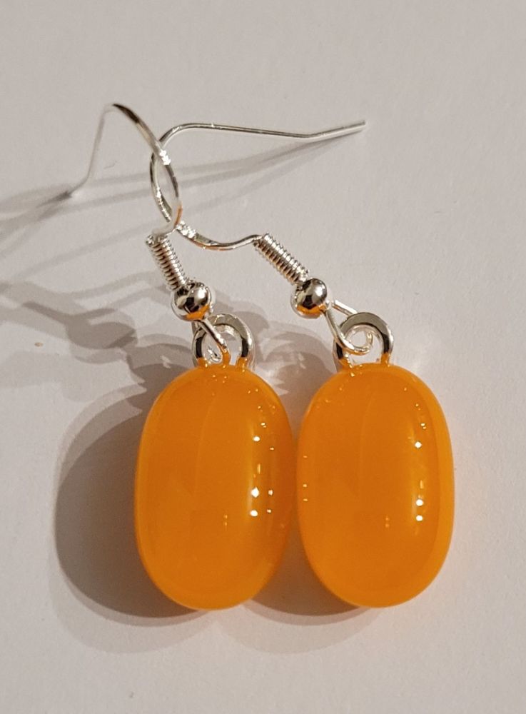 Jelly bean orange opaque earrings