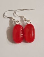 Tomato red opaque earrings