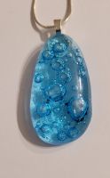 Recycled Bombay Sapphire gin bottle with 'tonic' bubbles pendant
