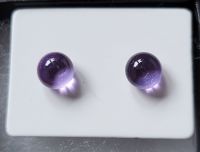 Mauve transparent glass stud earrings