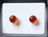 Orange transparent glass stud earrings