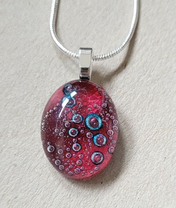 Bubbles - Cherry pink bubbles small pendant