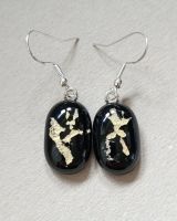 Mica - Black with gold mica drop earrings