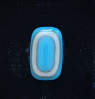 Turquoise and vanilla art deco glass ring