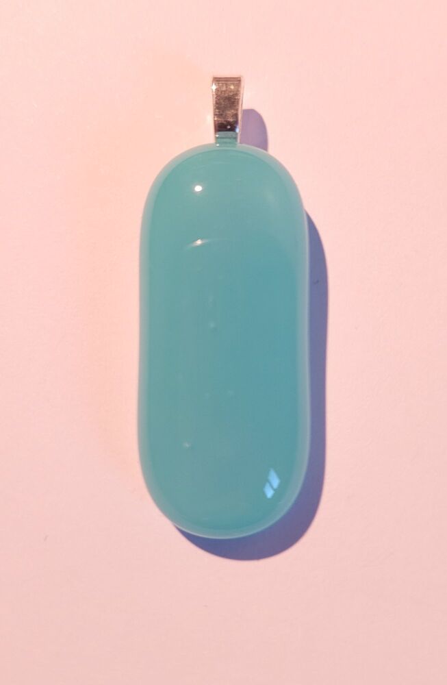 Turquoise glass slim pendant