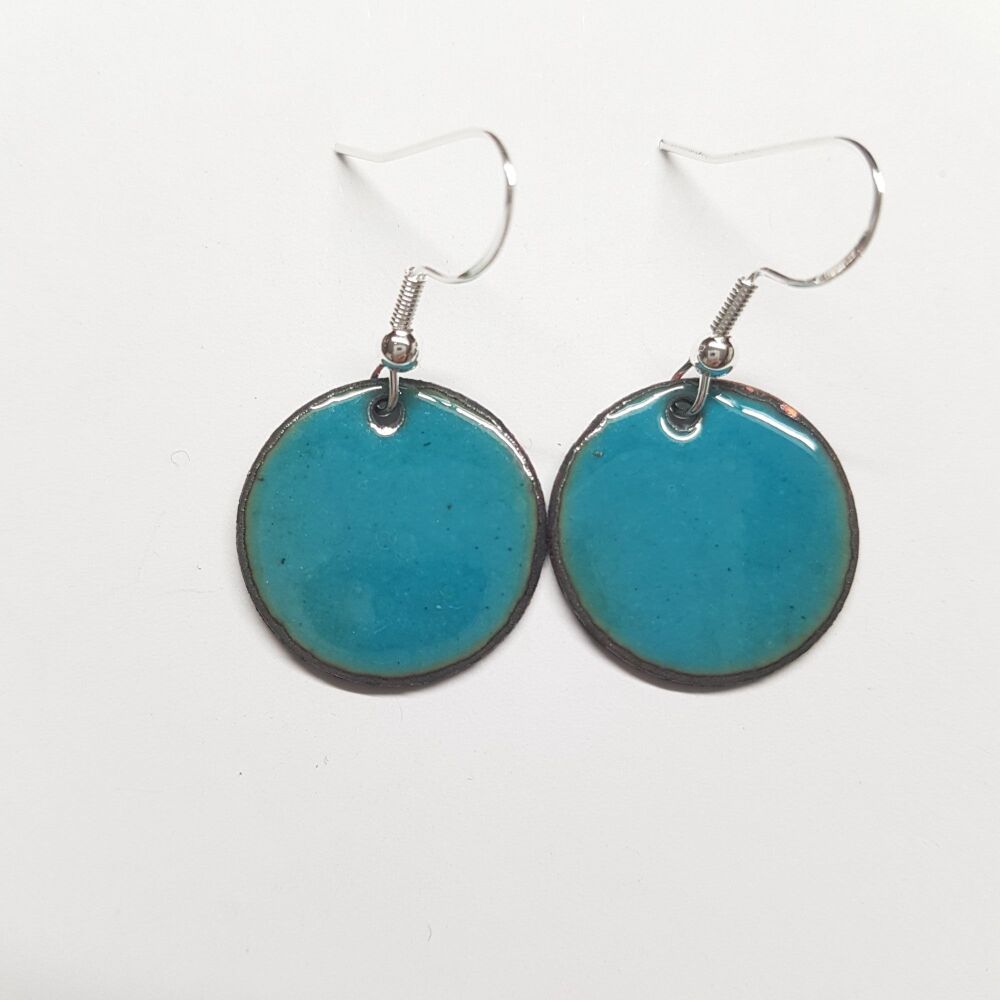 Tiny speckled blue earrings