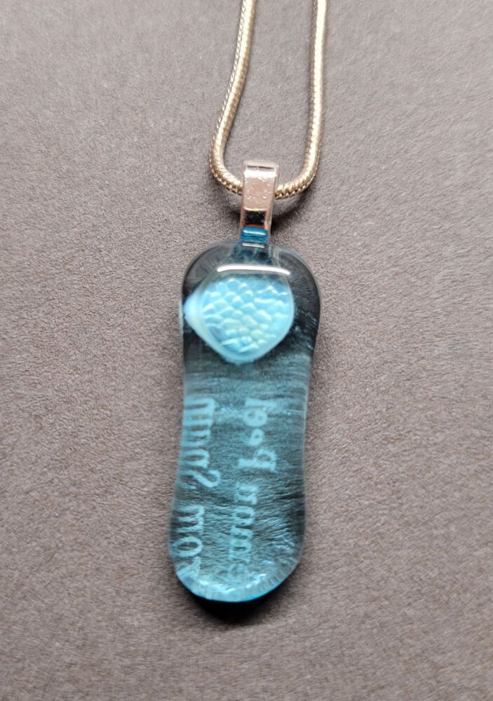 Recycled Bombay Sapphire gin bottle small pendant
