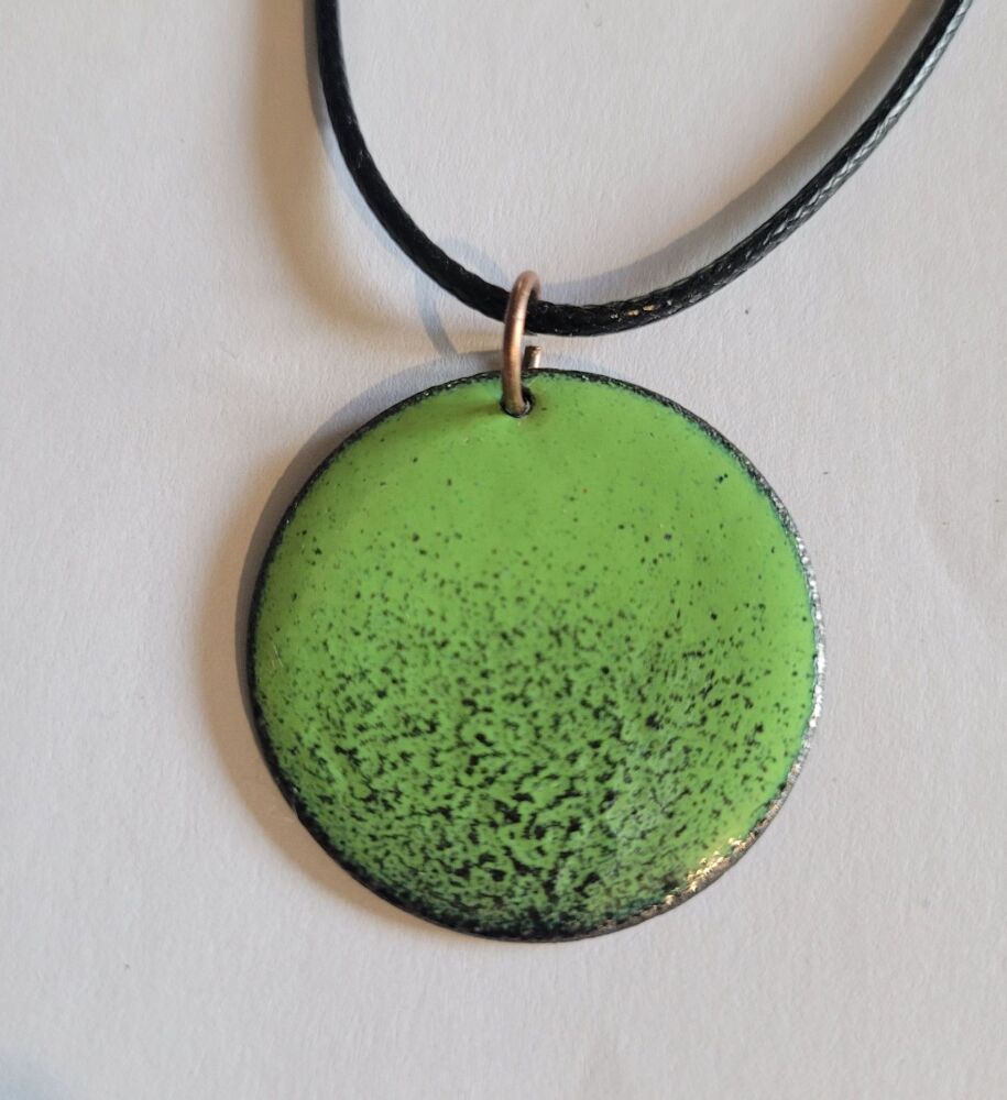 Lime green with black speckles necklace