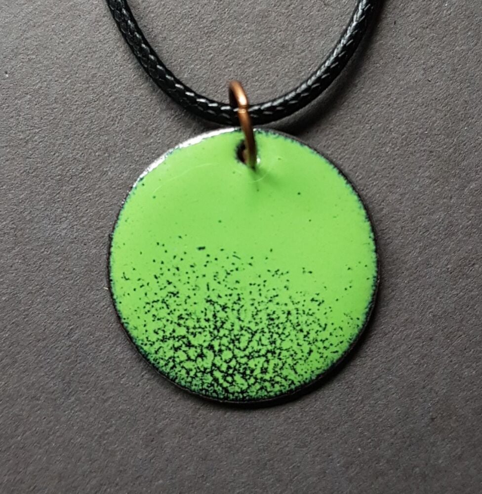 Small lime green with black speckles necklace