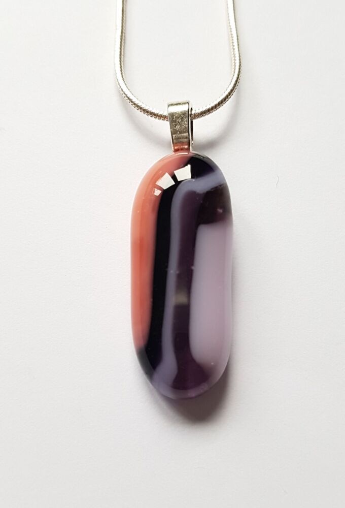 Pinks and purples pebble pendant