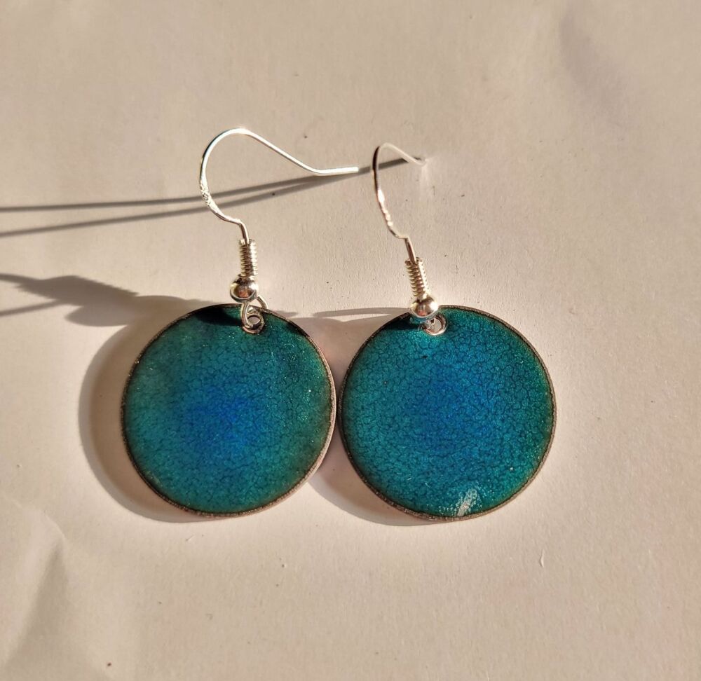 Small teal blue earrings