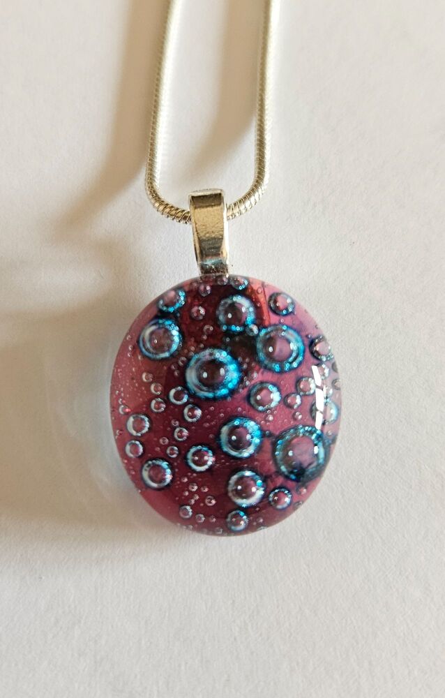 Bubbles - Cherry pink bubbles small pendant