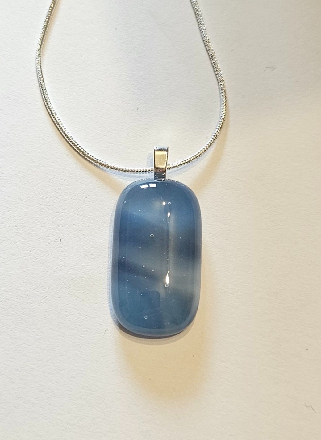 Swirly lavender and blue ripples medium pendant