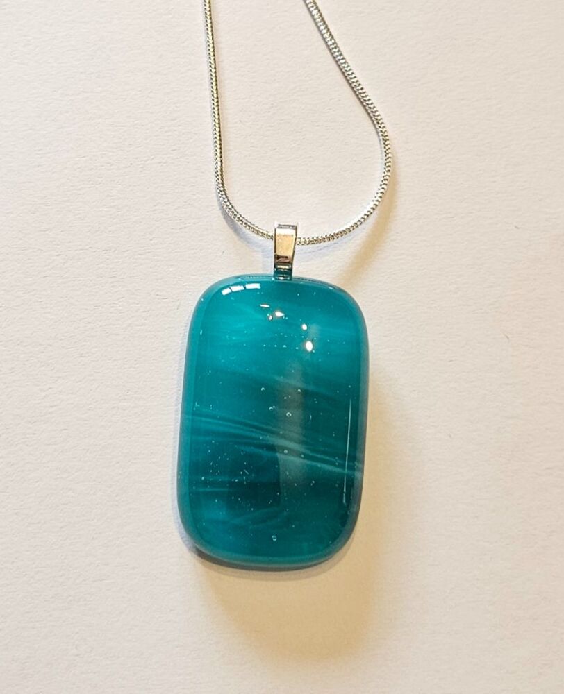 Swirly peacock blues pendant