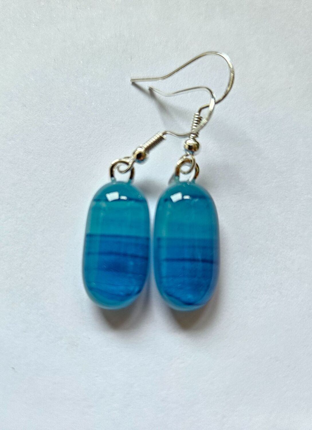Swirly blues drop earrings