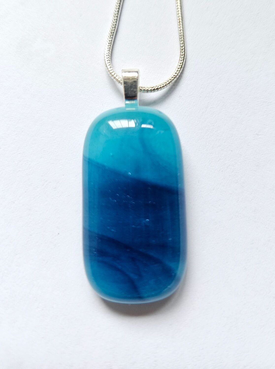 Swirly sea blues small pendant