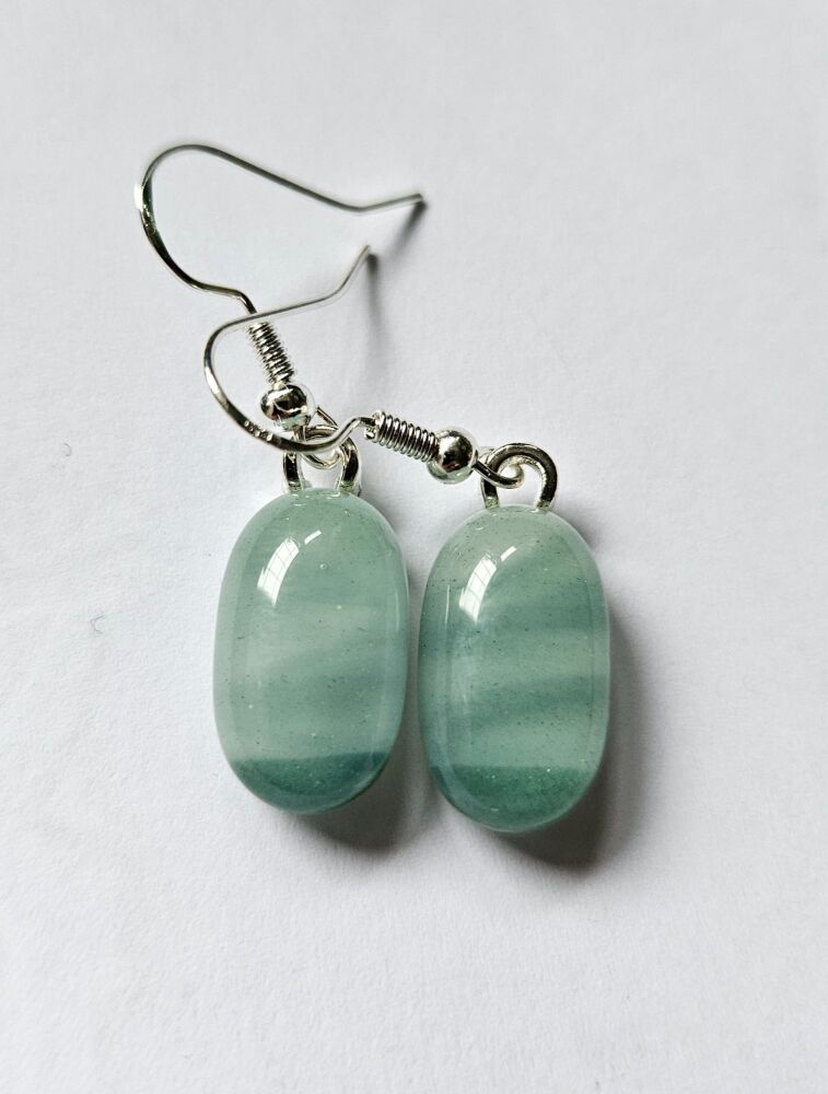 Swirly greens small drop earrings