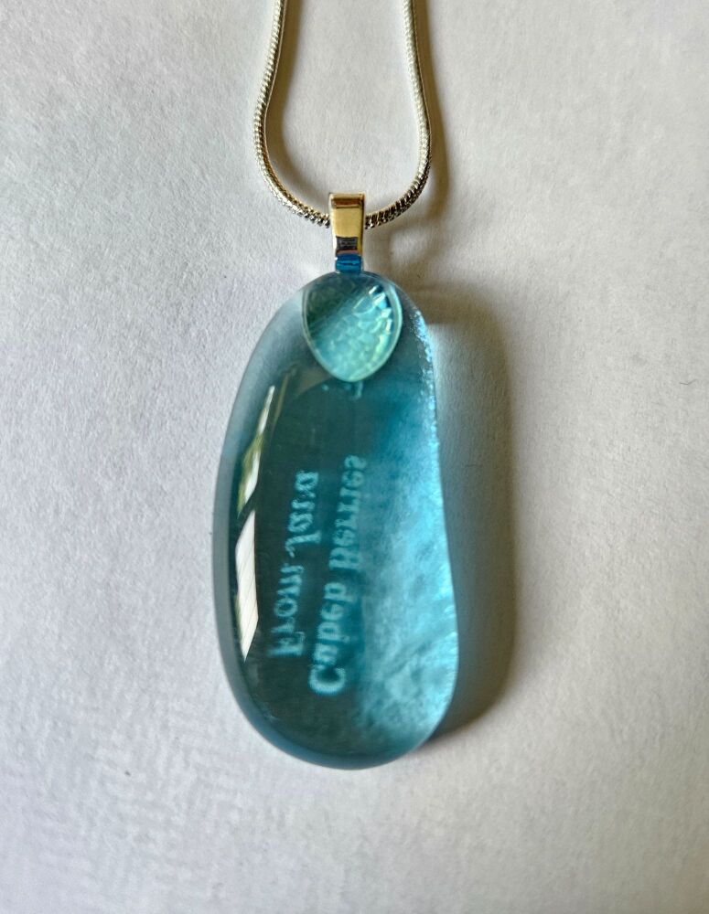 Recycled Bombay Sapphire gin bottle pendant