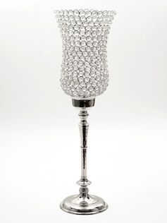 Crystal Hurricane on Stand  Silver Plate FInish