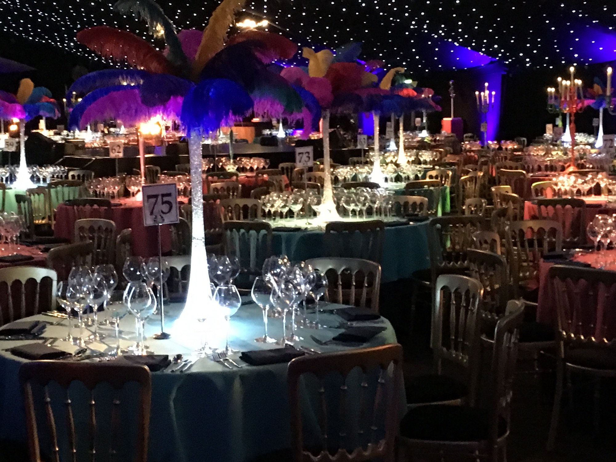 Feather centrepieces 