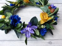 Yellow and Blue Flower Crown