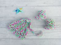 3-6m pixie hat and booties set