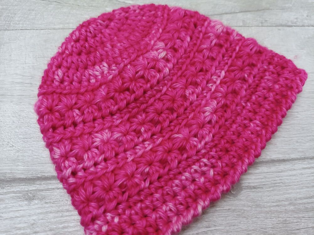 Newborn baby hat | handmade crochet pink wool