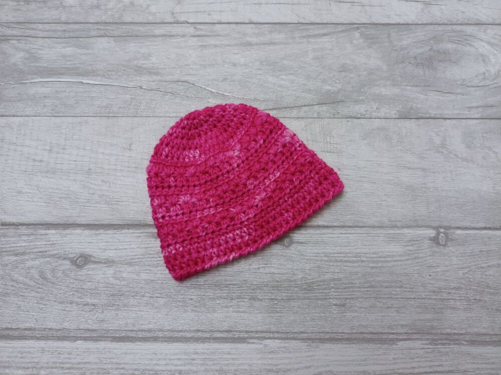 Newborn baby hat | handmade crochet pink wool