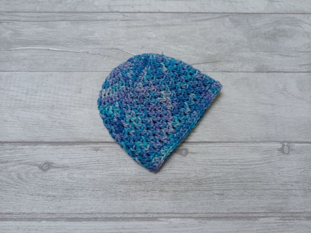 Newborn baby hat | blue wool | handmade crochet hat