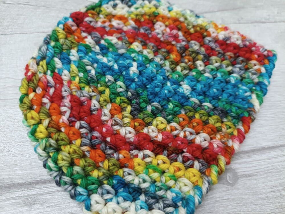 Newborn baby hat | rainbow wool | handmade crochet hat