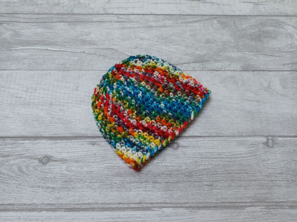 Newborn baby hat | rainbow wool | handmade crochet hat