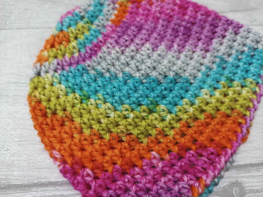 Newborn baby hat | bright colourful wool | handmade crochet hat