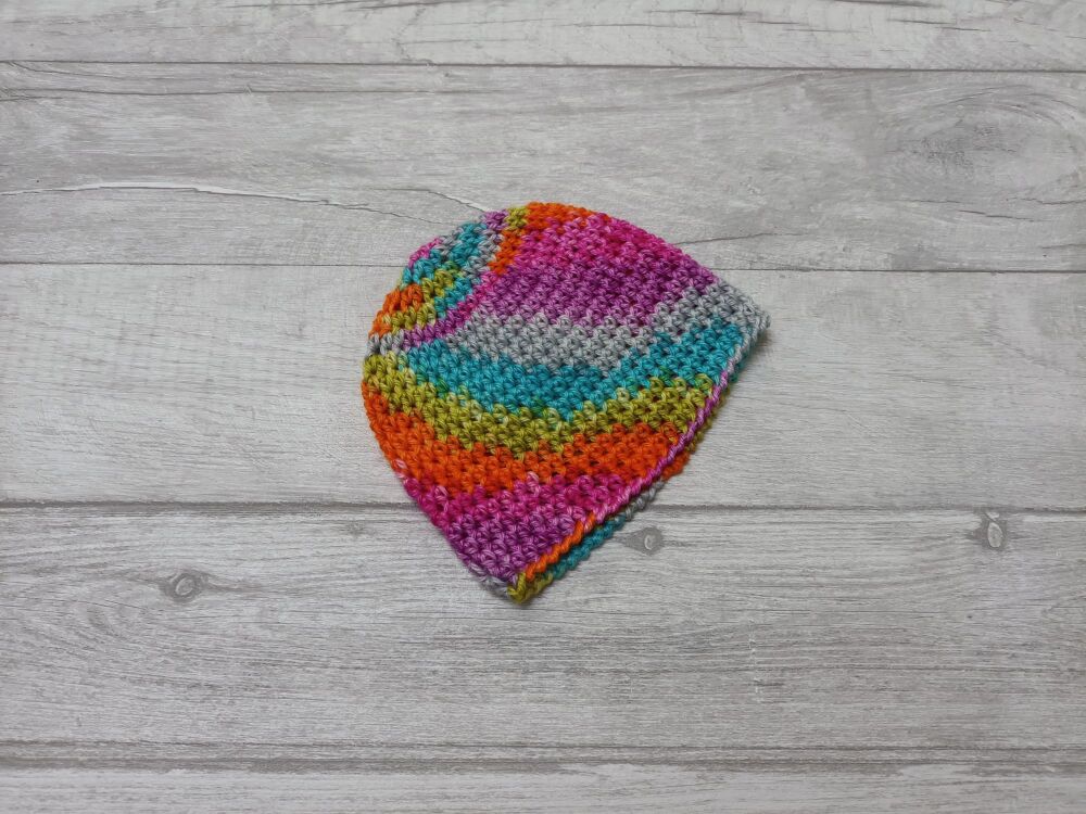 Newborn baby hat | bright colourful wool | handmade crochet hat