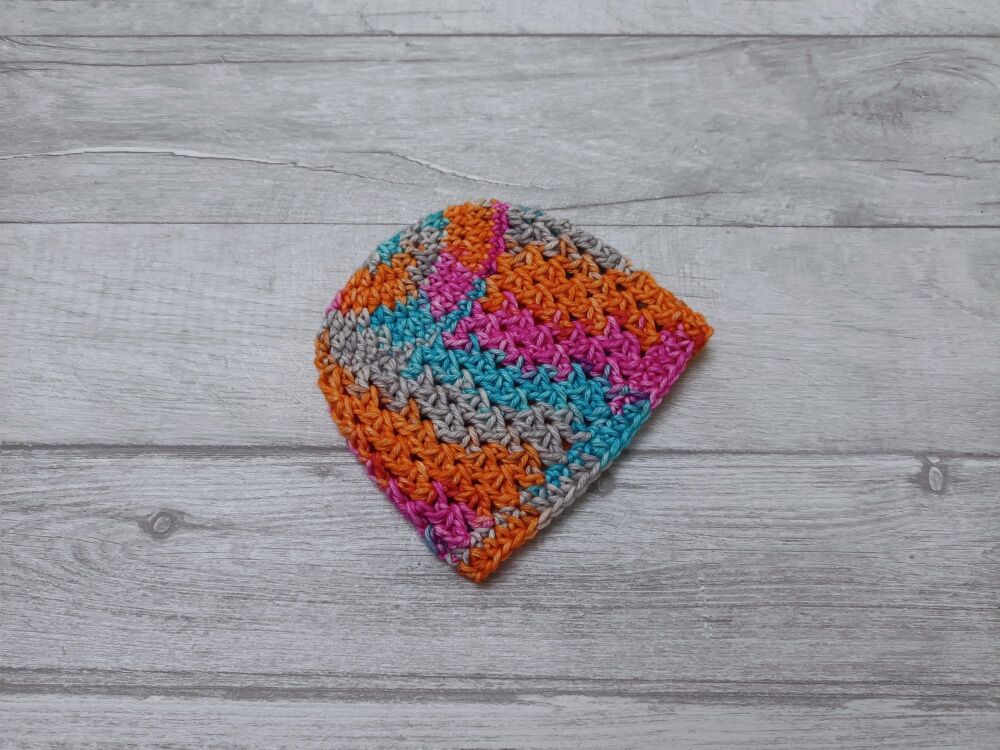 Newborn baby hat | bright colourful wool | handmade crochet hat