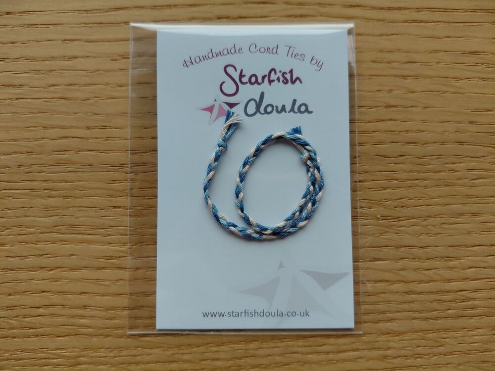 Mixed Cord Tie | Blue/Blue/Cream