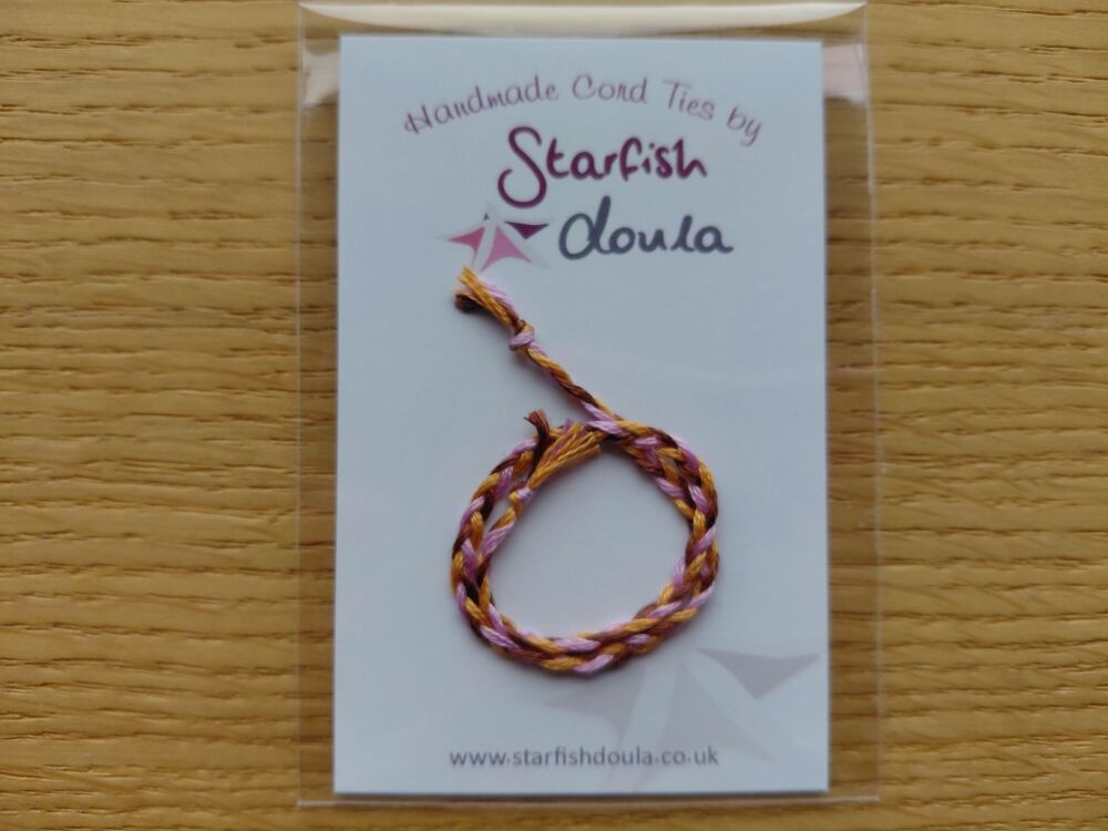 Mixed Cord Tie | Brown/Brown/Pink