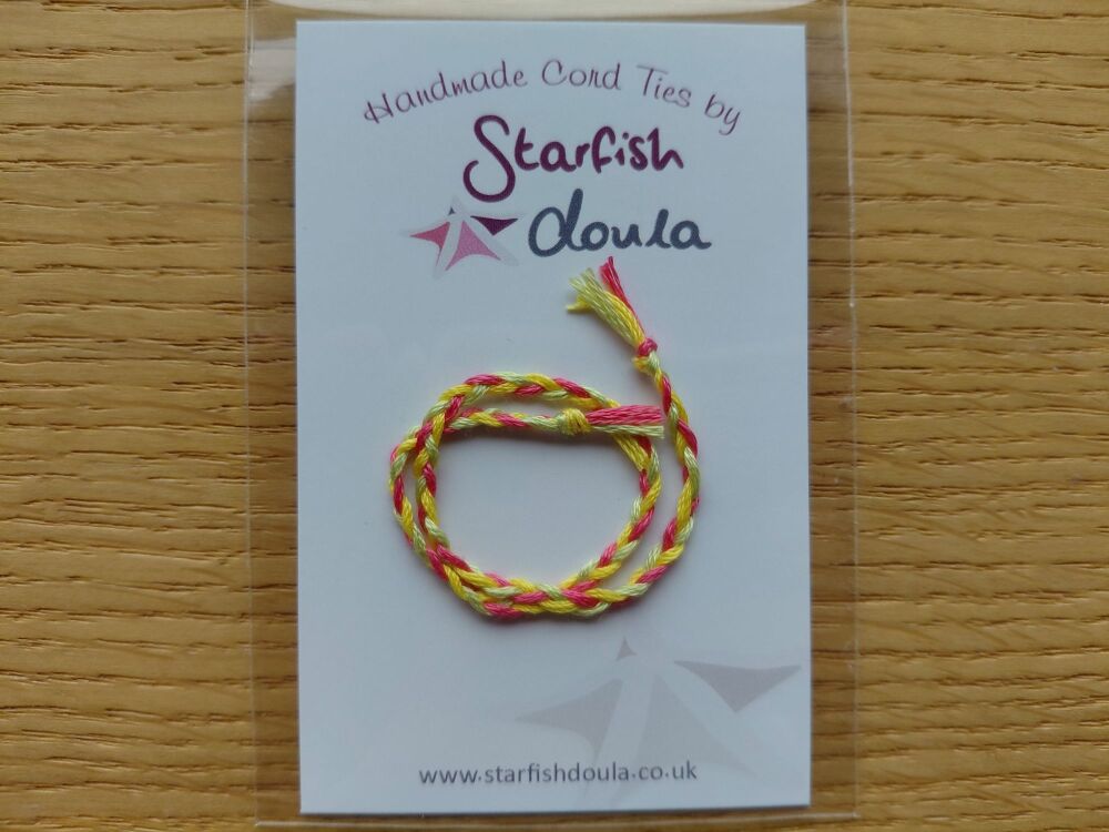 Trio Cord Tie | Pink/Green/Yellow