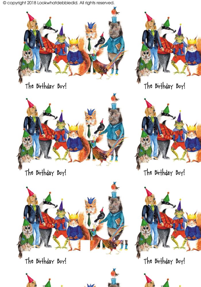 GIFTWRAP - 007 The birthday boy - Wrapping paper - 2 sheets