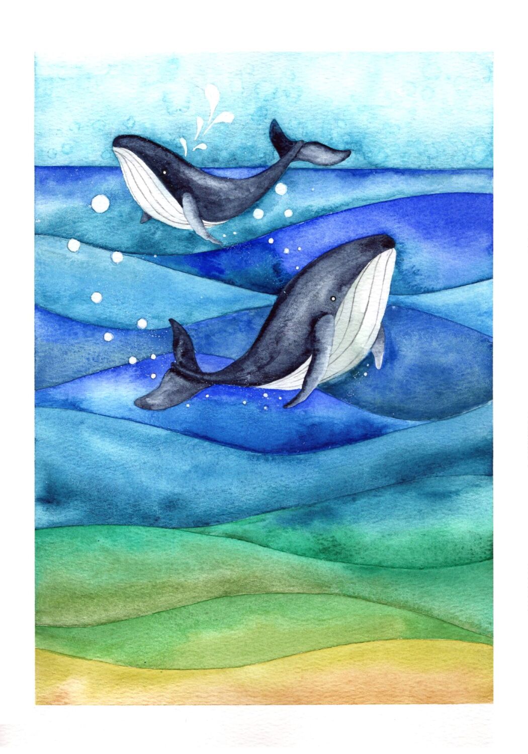 KIDS - 019P Wavy whales