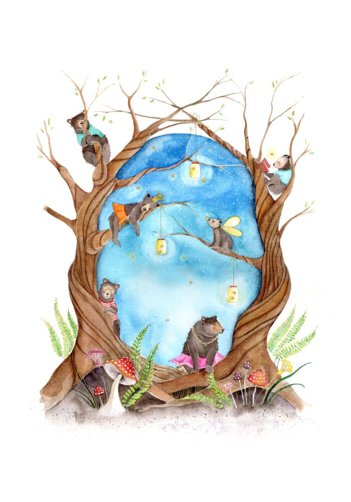 (e) Adults and kids watercolour painting club - Saturday APRIL 11th MAGICAL WOODLAND THEME