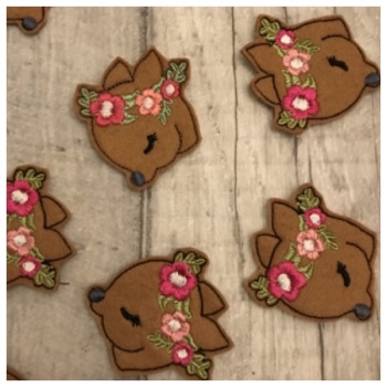 Floral Deer Head Feltie