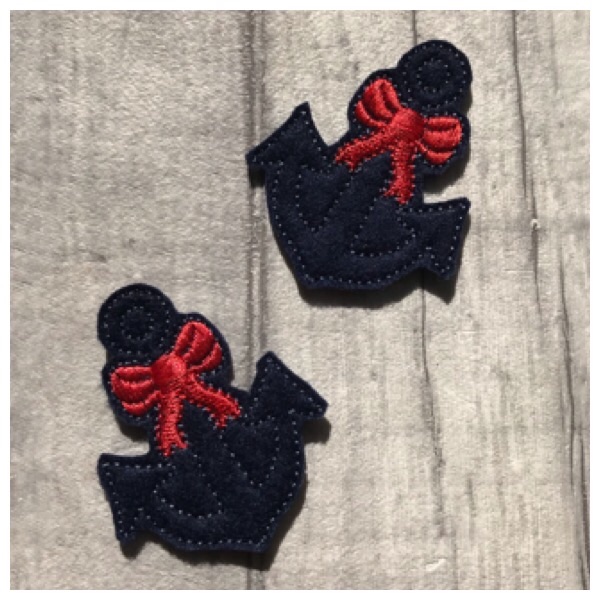 Navy & Red bow anchor feltie