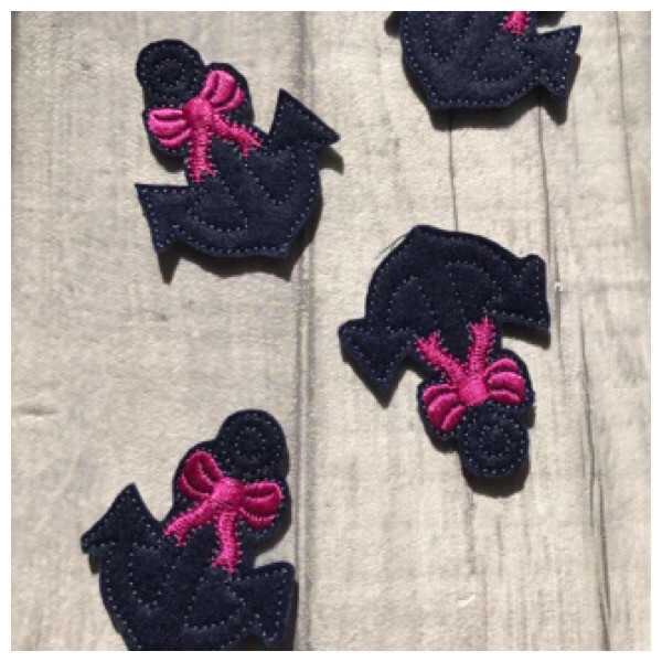Navy & Pink anchor feltie