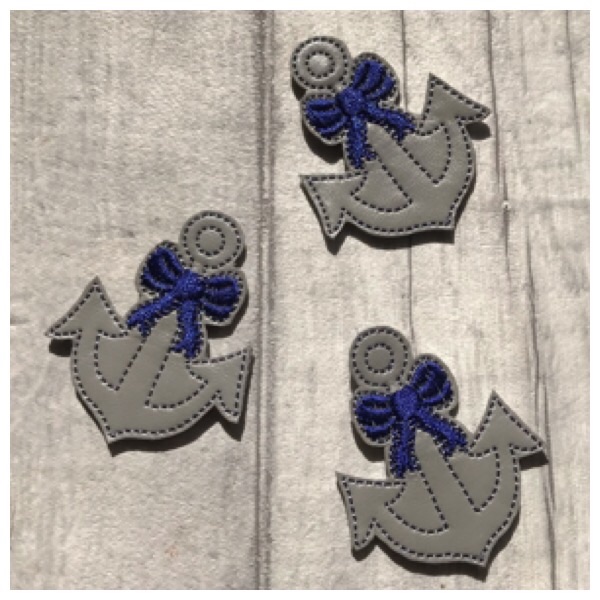 Grey & Navy anchor feltie