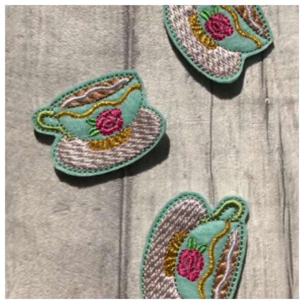 Mint green tea cup feltie