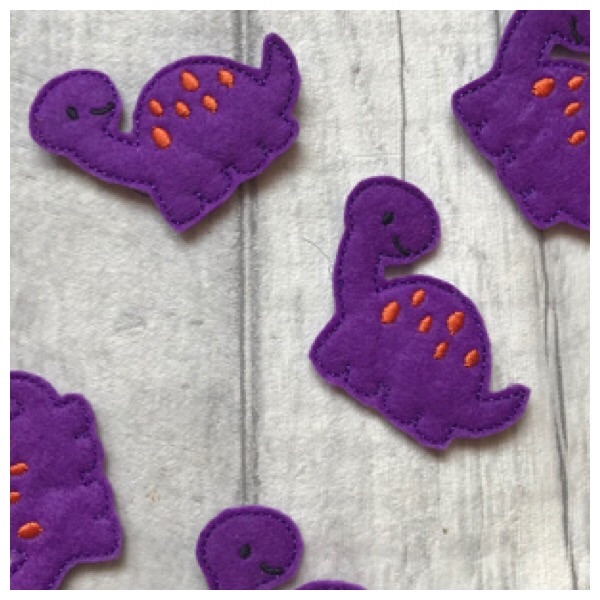 Purple dinosaur feltie